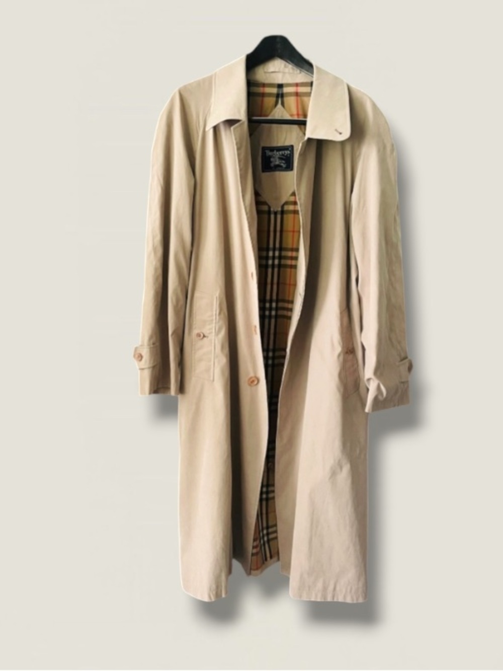 BURBERRY MENS NOVA CHECK TRENCH COAT SIZE 42 R
